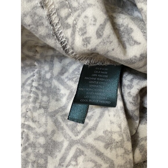 Ralph Lauren LRL Sz 12 Black White Print Pants Belted Drawstring Viscose - Picture 8 of 8